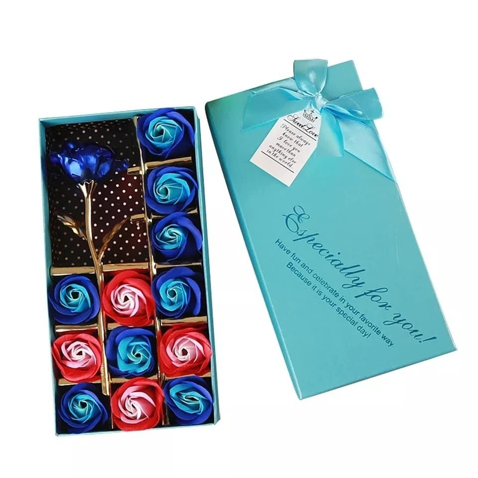 13 Pieces Scented Soap Roses Flowers Gift Box