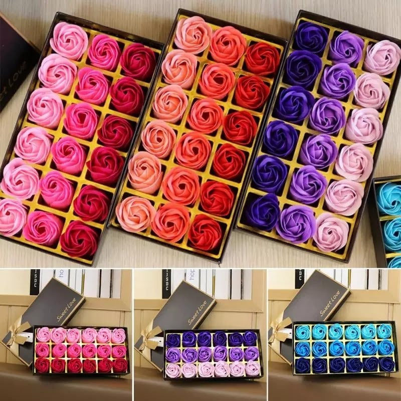 Handmade 18 Pieces Scented Soap Roses With Gift Box - Free Shipping