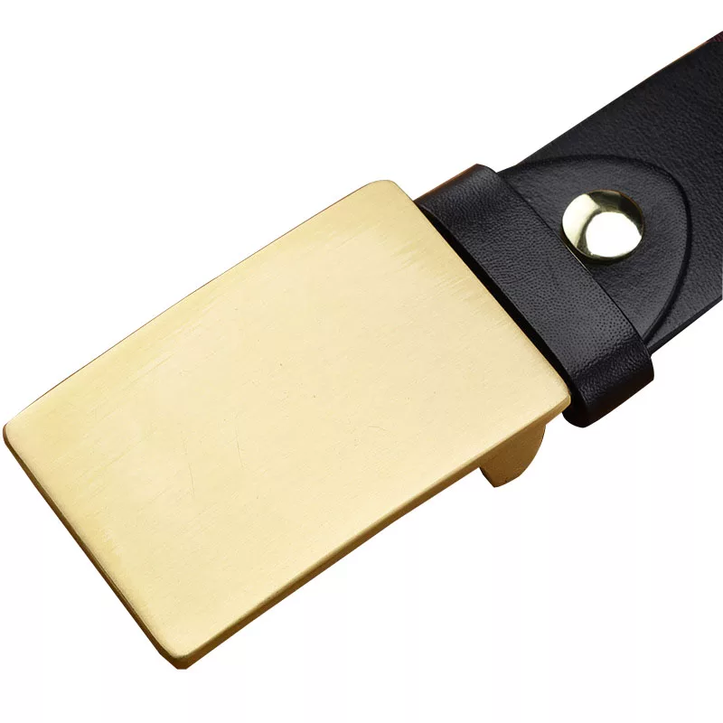 Men's Leather Belt Copper Buckle