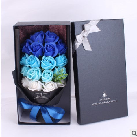Scented Soap Rose Flower Bouquet With Gift Box