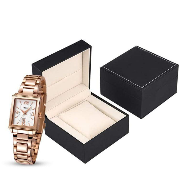 LADIES STAINLESS STEEL ROSE GOLD QUARTZ WRISTWATCH