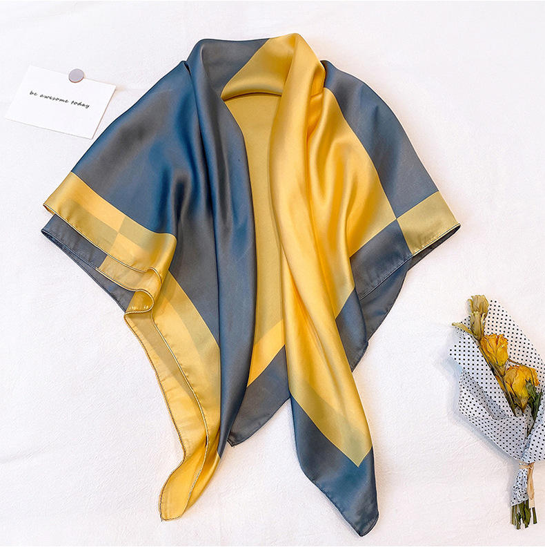 AHR Western Dual Color Silk Scarf