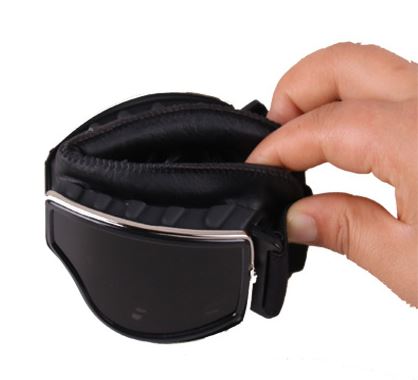 MOTORCYCLE RETRO BLACK BLACK LENS GOGGLE