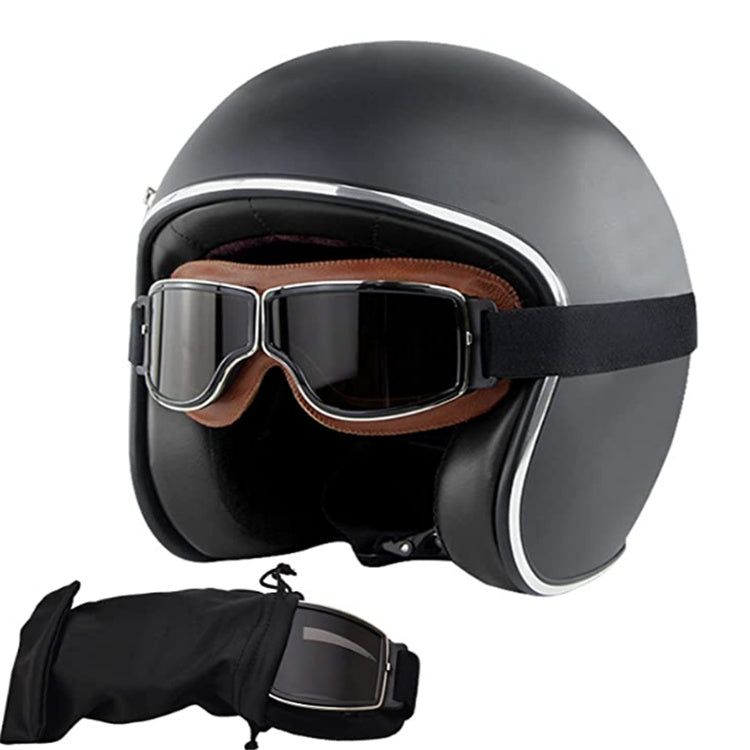 MOTORCYCLE RETRO BLACK BLACK LENS GOGGLE