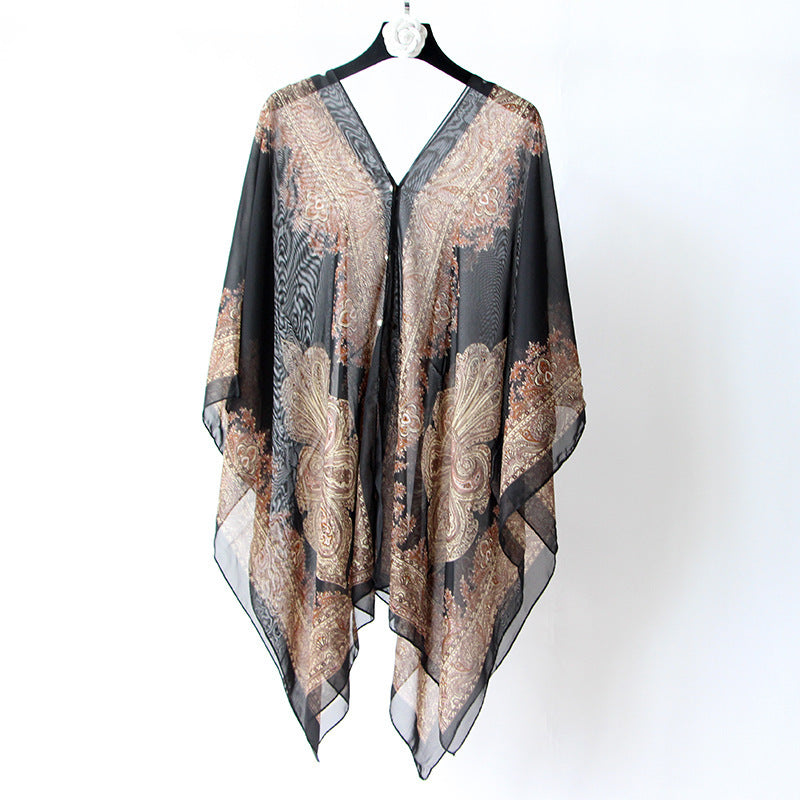 Boho Style Poncho Beach Cover Up