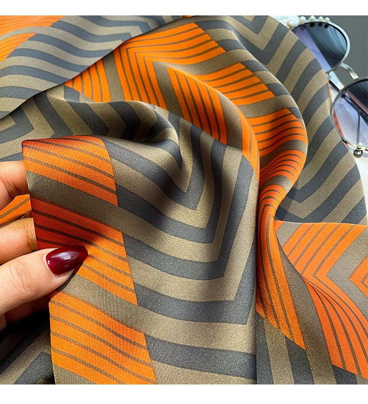 Designer Printed Satin Silk Scarf