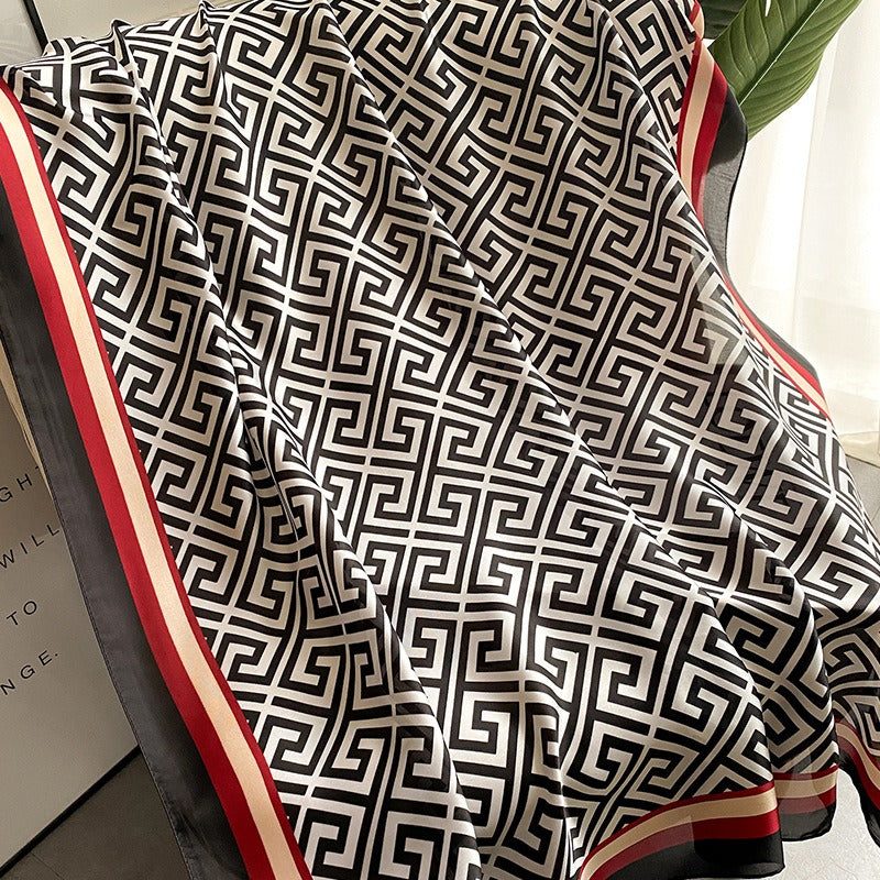 Comfy Maze Style Satin Silk Scarf