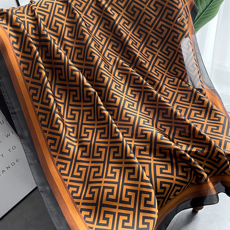 Boho Maze Style Satin Silk Scarf