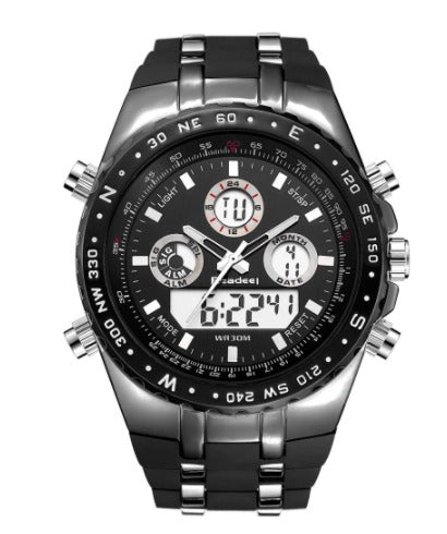MEN'S RUBBER BAND BLACK SPORTS QUARTZ WRIST WATCH