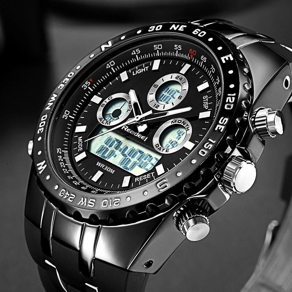 MEN'S RUBBER BAND BLACK SPORTS QUARTZ WRIST WATCH