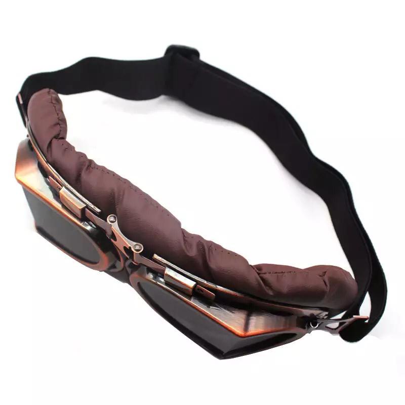 Vintage Brown Copper Foldable UV Protected Motorcycle Goggles - Free Shipping
