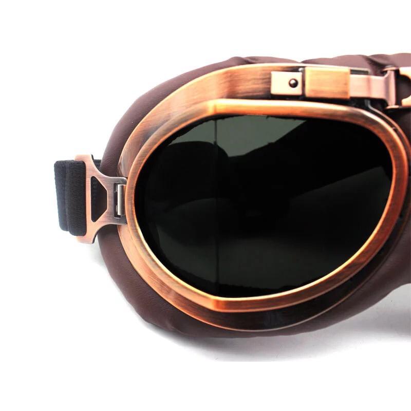 Vintage Brown Copper Foldable UV Protected Motorcycle Goggles - Free Shipping