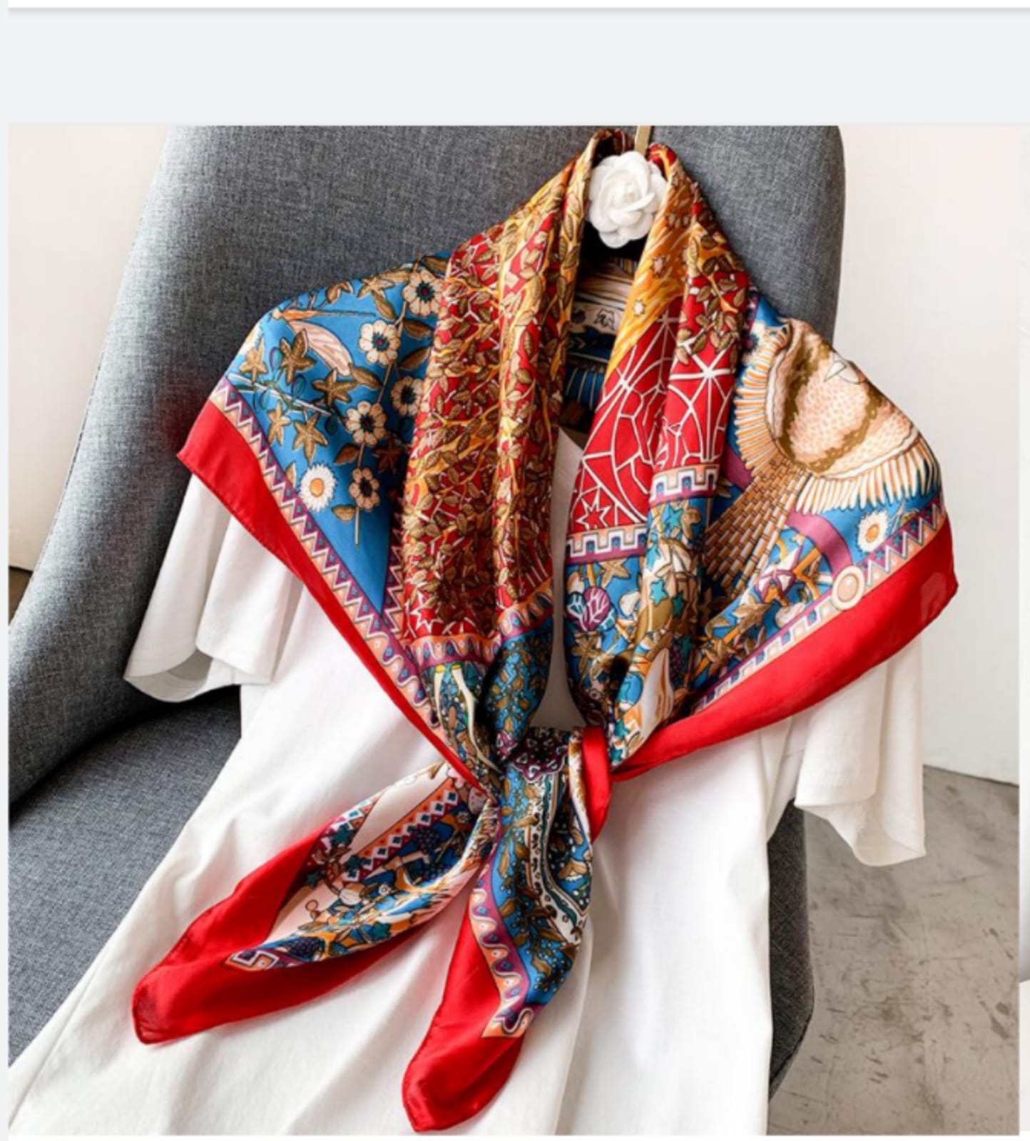 AHR Eastern Printed Silk Scarf
