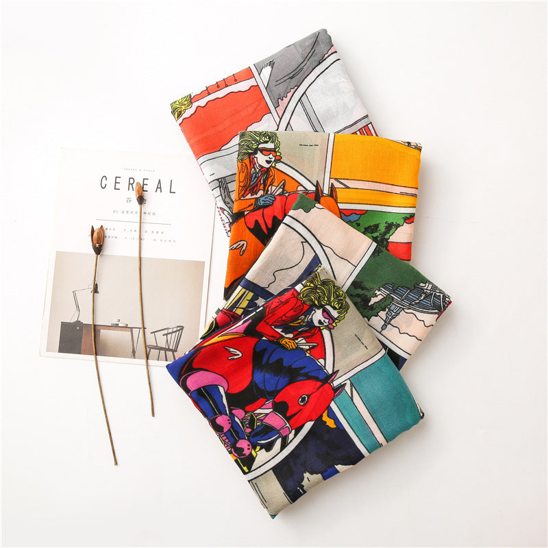 Artistic Fashion Multicolor Viscose Scarf