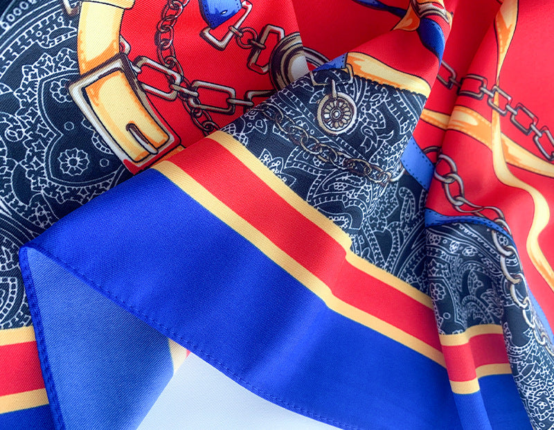 Classic Style Square Satin Silk Scarf