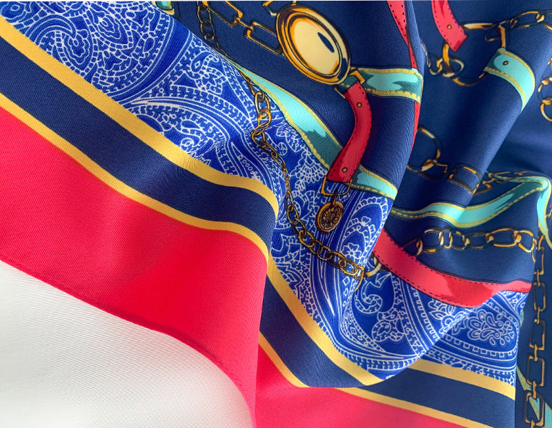 Classic Style Square Satin Silk Scarf