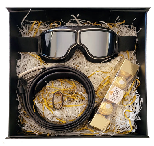Motorcyclist Outdoers Goggle Belt Gift Set - Black