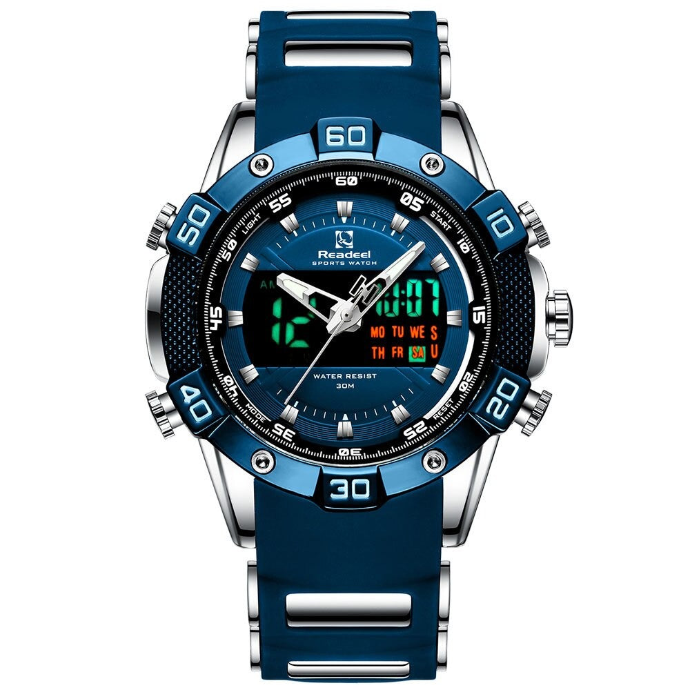 Men's Digital Quartz Chronograph Blue Watch