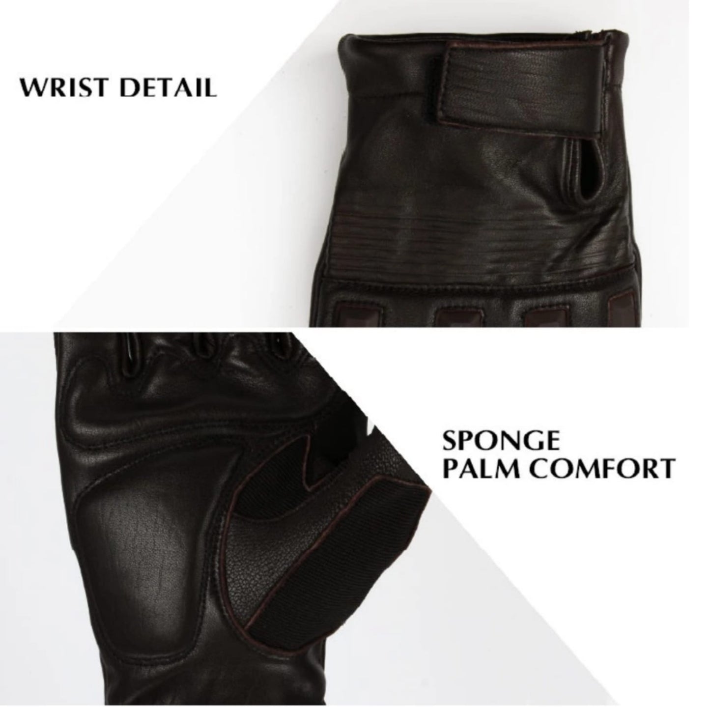 AHR91 - Motorcycle Original Goatskin Leather Motorcycle Motocross Racing Hunting Summer Gloves