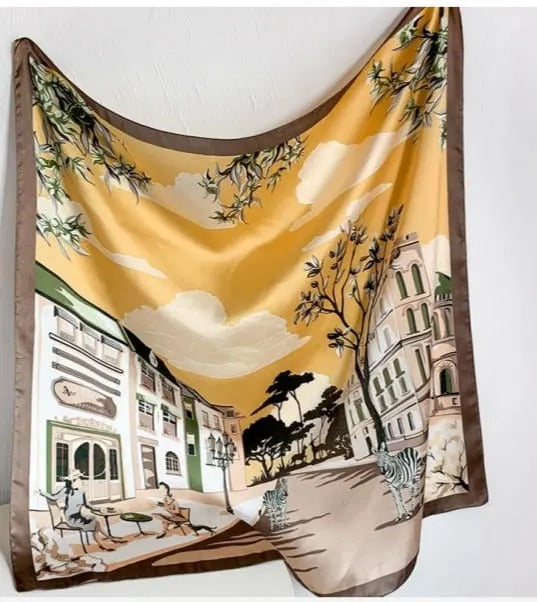AHR Western Printed Silk Scarf