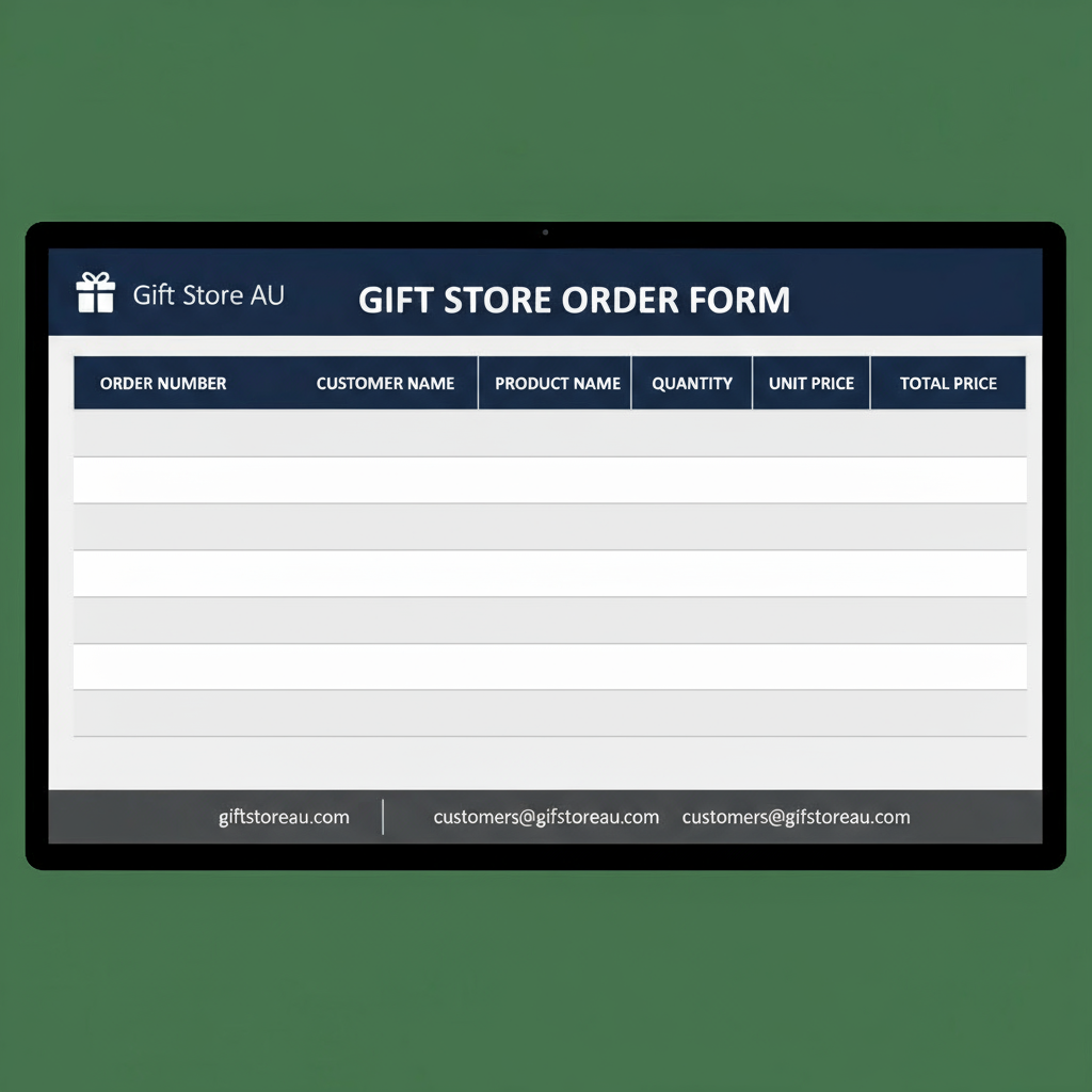 Reproduce exactly same picture but donot fill information in order form, leave that blank