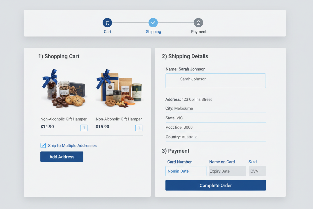 Reproduce same picture, product without alcohol, and use australia address