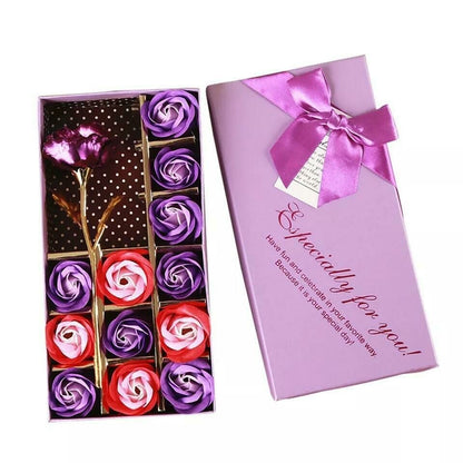 13 Pieces Scented Soap Roses Flowers Gift Box