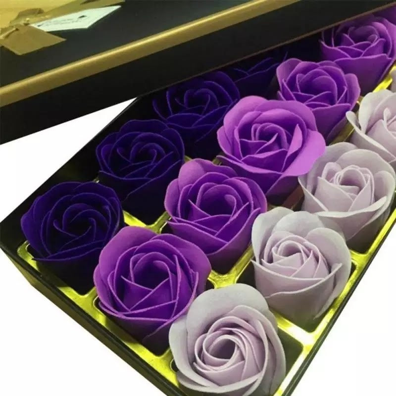 Handmade 18 Pieces Scented Soap Roses With Gift Box - Free Shipping