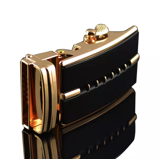Men's Golden Black Automatic Buckle