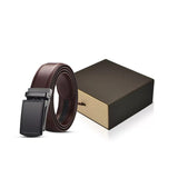 Men's Brown Leather Automatic Buckle Belt
