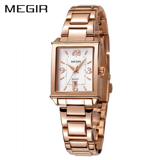 Ladies Stylish SS Rose Gold Bracelet Quartz Water Resistant Wristwatch - Free Shipping