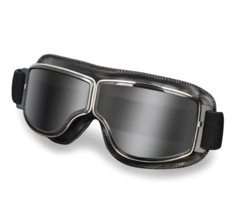 MOTORCYCLE RETRO BLACK BLACK LENS GOGGLE