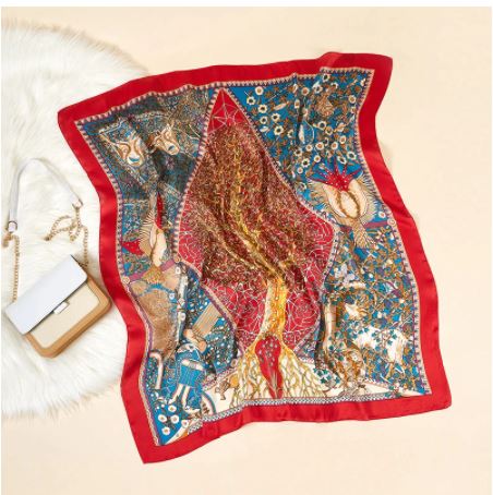 AHR Eastern Printed Silk Scarf