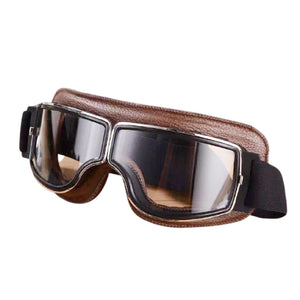 MOTORCYCLE RETRO BROWN SHADED LENS GOGGLE
