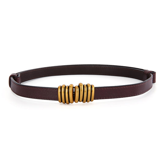 Ladies Coffee Fashion Leather Belt