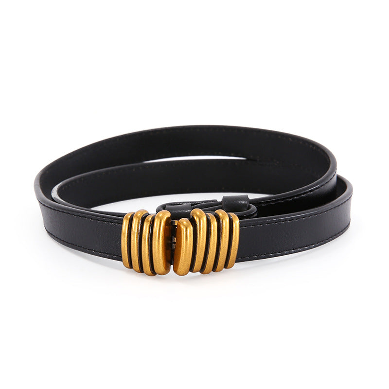 Ladies Black Fashion Leather Belt