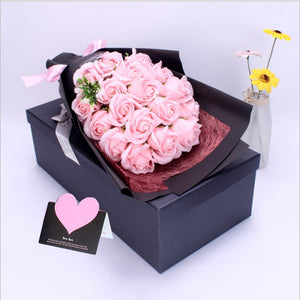 Scented Soap Rose Flower Bouquet With Gift Box