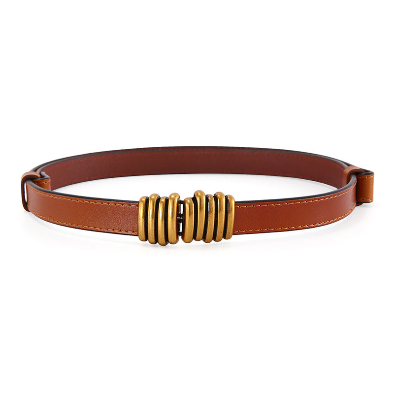 Ladies Brown Fashion Leather Belt