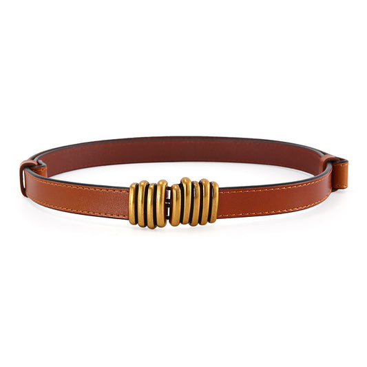 Ladies Brown Fashion Leather Belt