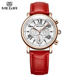 Ladies Red Leather Quartz Wristwatch