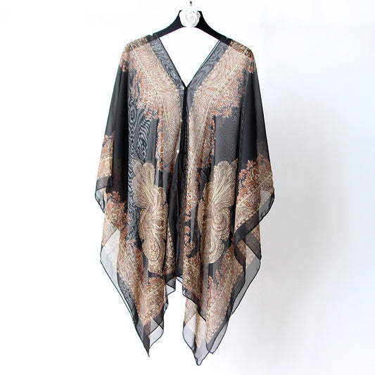 Boho Style Poncho Beach Cover Up