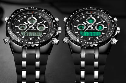 MEN'S RUBBER BAND BLACK SPORTS QUARTZ WRIST WATCH