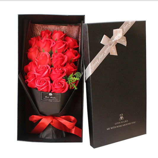 Scented Soap Rose Flower Bouquet With Gift Box
