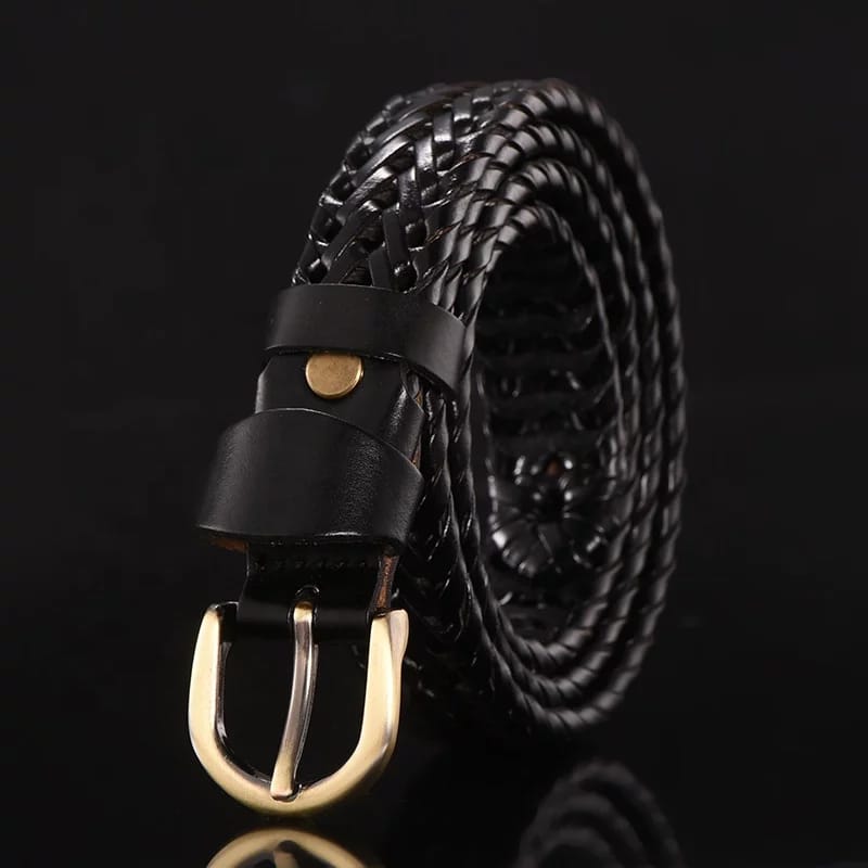 Women's Genuine Braided Leather Belt