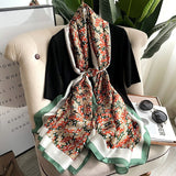 Casual Style Satin Silk Scarf