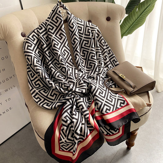 Comfy Maze Style Satin Silk Scarf