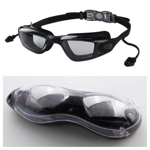 Unisex Swimming Anti-fog UV Goggles With Ear Plug & Case - Free Shipping