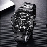Men's Luxury Stainless Steel Black Quartz Watch