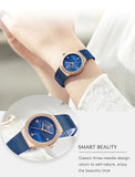Ladies Stainless Steel Blue Crystal Dial Quartz Wrist Watch