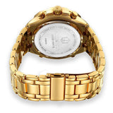 Men's Luxury SS Golden Black Round Dial Quartz Waterproof Wristwatch - Free Shipping